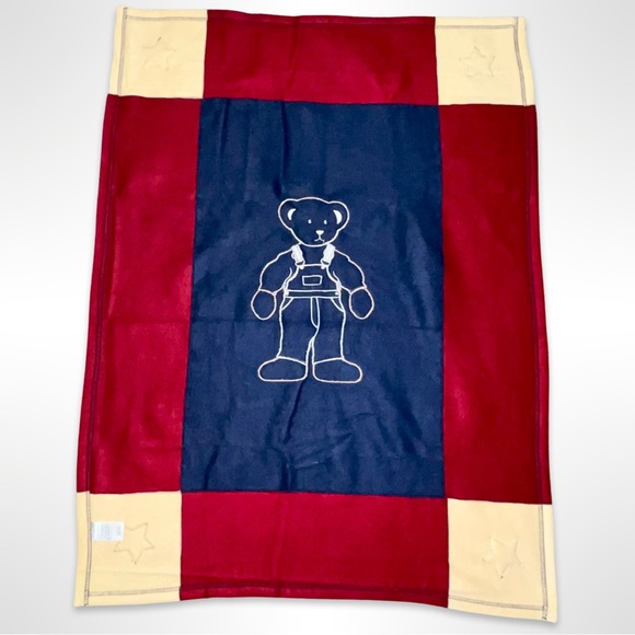 Blue Jean Teddy Bear Crib Blanket - Picture 3 of 9